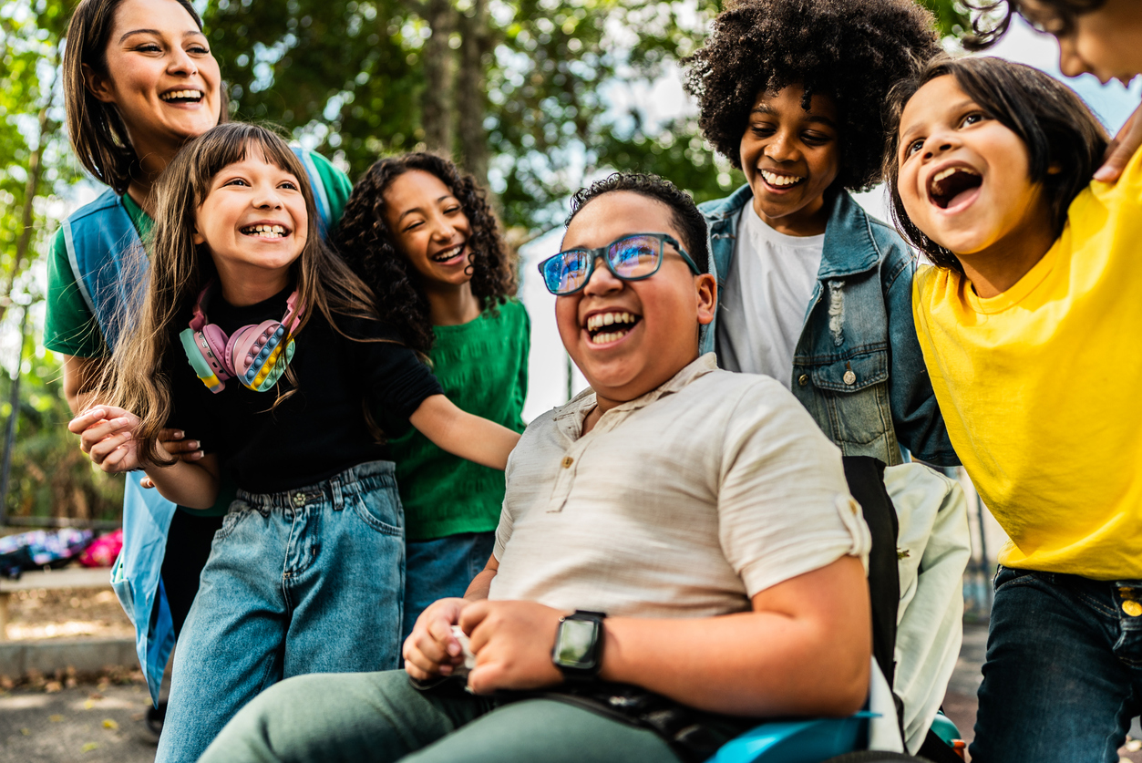 Healthy Schools Recognition Program Children and an adult in the outdoors smiling and having fun